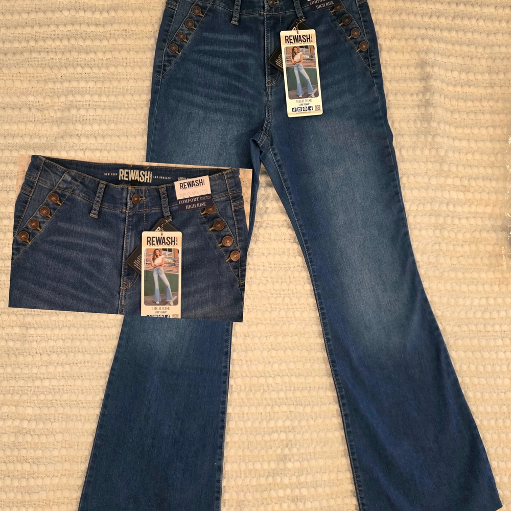 Rewash Women's Flare Blue Jeans - Picture 3 of 3